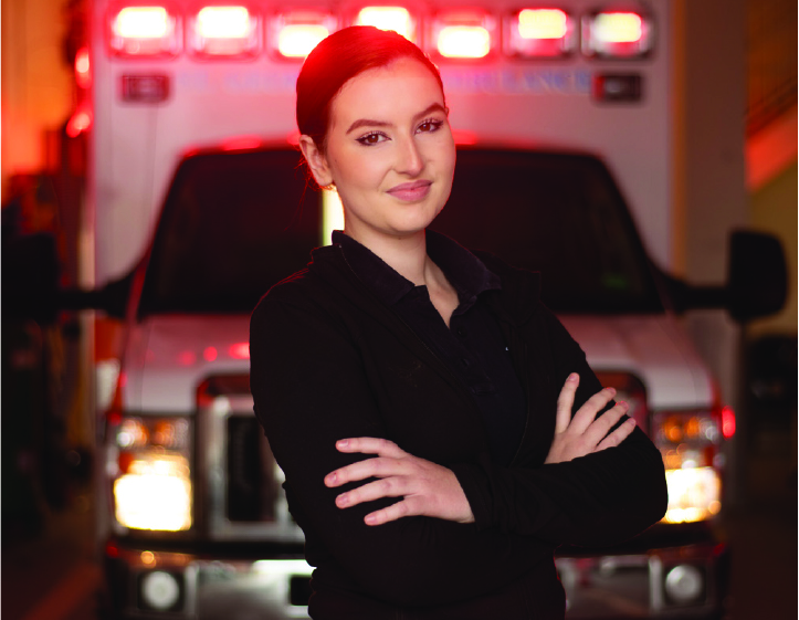 Paige at work as an EMT.