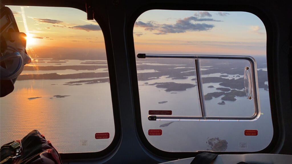 View from a LifeFlight aircraft; photo by flight nurse Melissa Dufault.