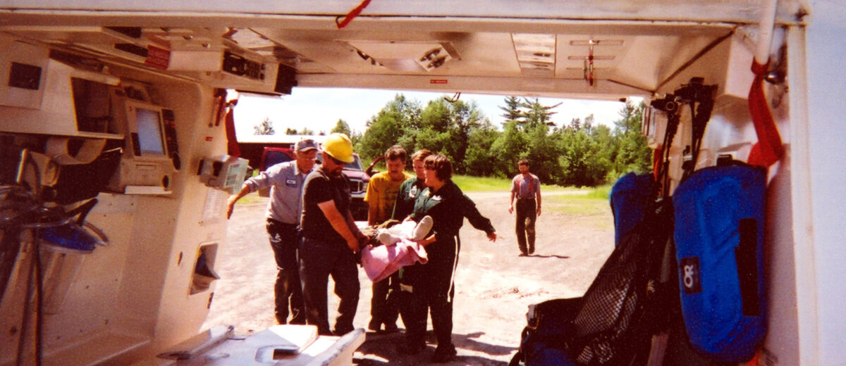 Archival image of Lifeflight crew on a mission