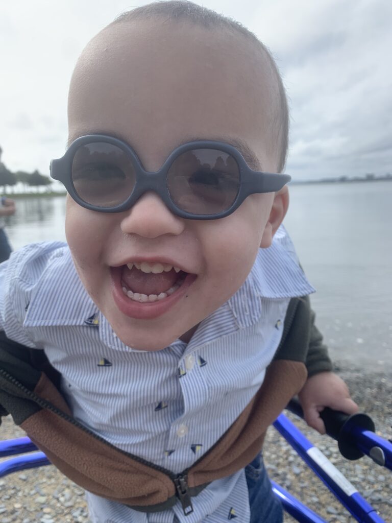 three-year-old Matthew Dolan smiles at the camera