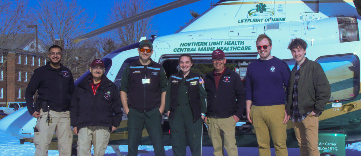 LifeFlight crew with Bates Campus Safety team