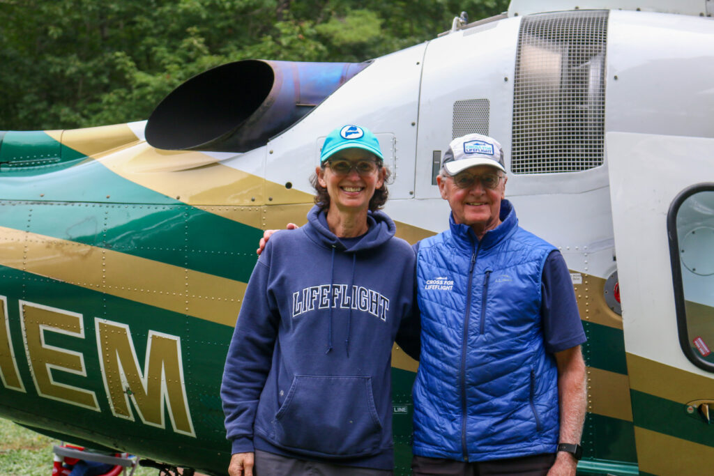 KC Ford and Joel Russ at the Cross for LifeFlight event held at Range Pond.