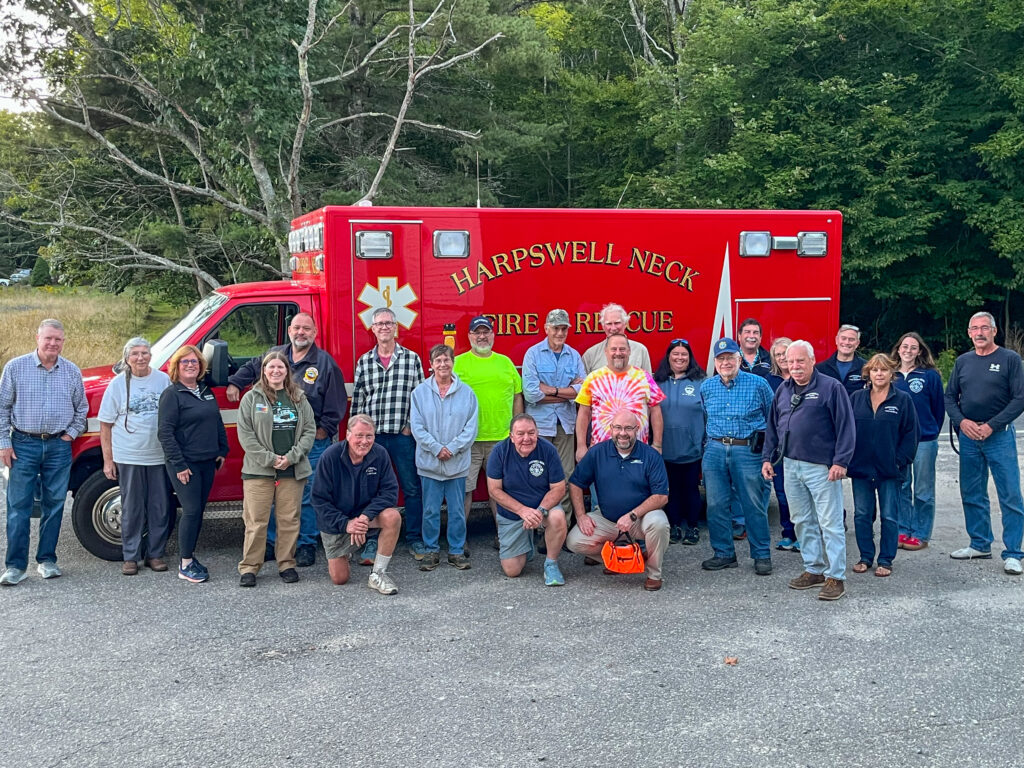 Kyle Madigan, director of client relations, presented a ground safety kit to first responders in Harpswell after teaching a Ground Safety Course.