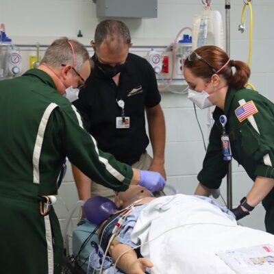 LifeFlight clinicians in the Bangor Savings Bank Simulation and Learning Lab