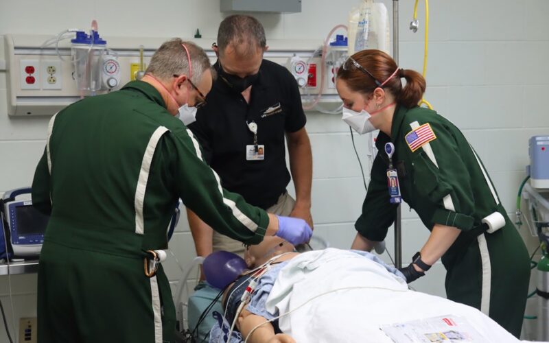 LifeFlight clinicians in the Bangor Savings Bank Simulation and Learning Lab