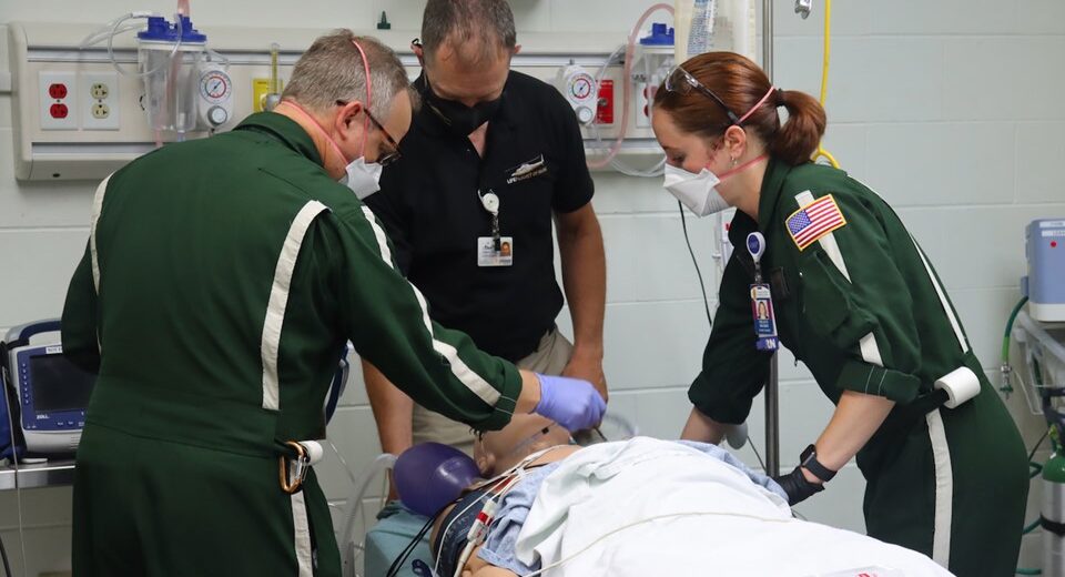 LifeFlight clinicians in the Bangor Savings Bank Simulation and Learning Lab