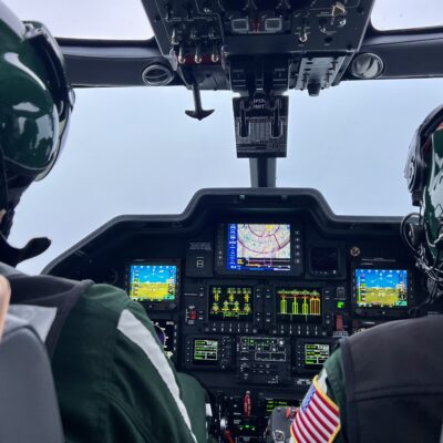 LifeFlight of Maine crew inside the helicopter