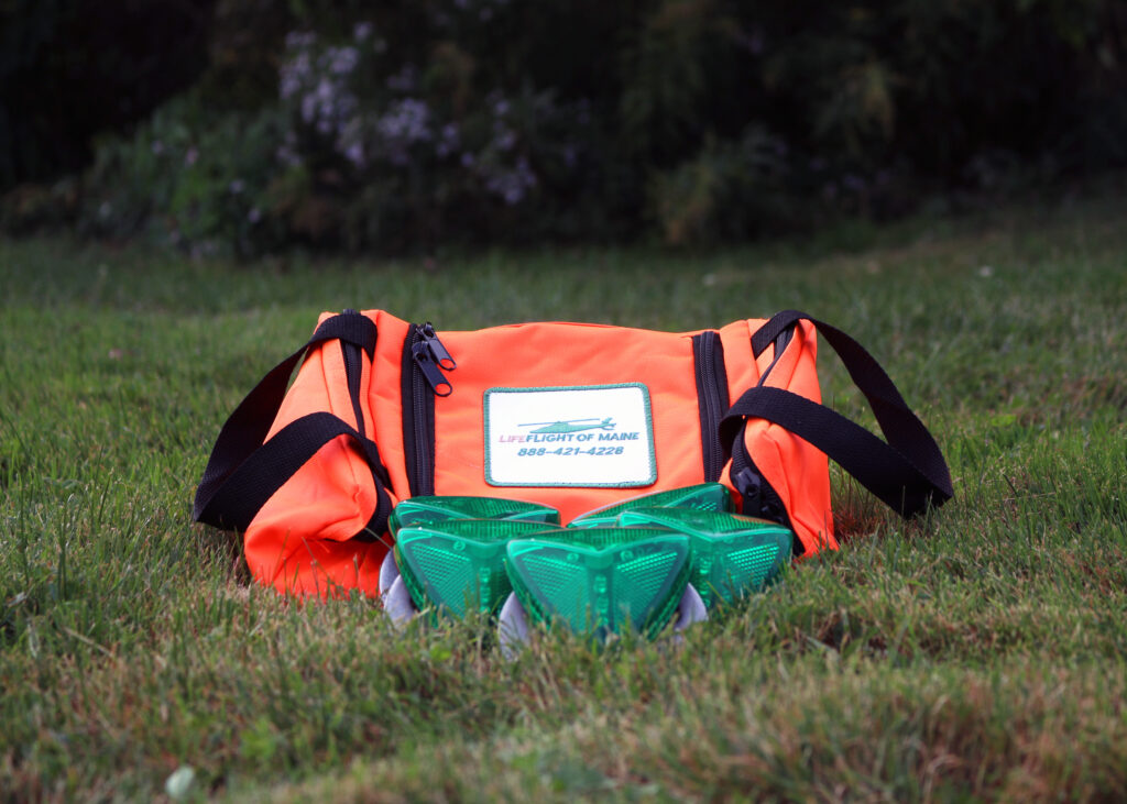 A LifeFlight ground safety kit.