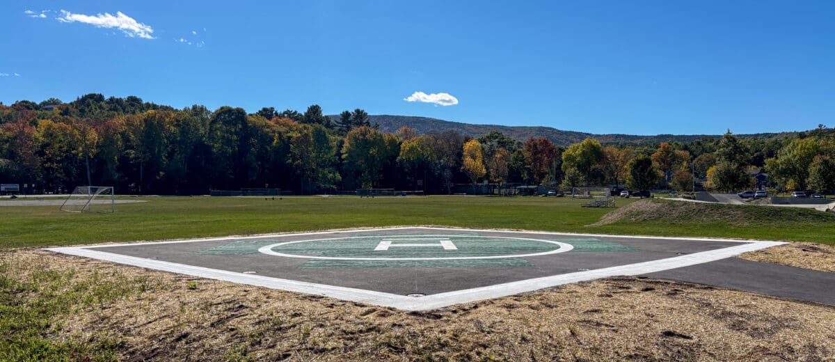 A photo of the new helipad in Bar Harbor.